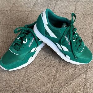 Reebok Classic Green and White Trainers